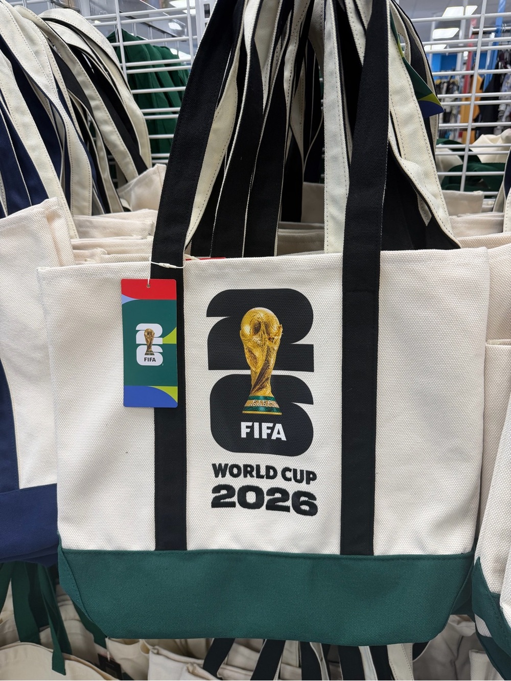 Authentic FIFA World Cup 2026 Beige and Green Canvas Tote- New with tags NWT